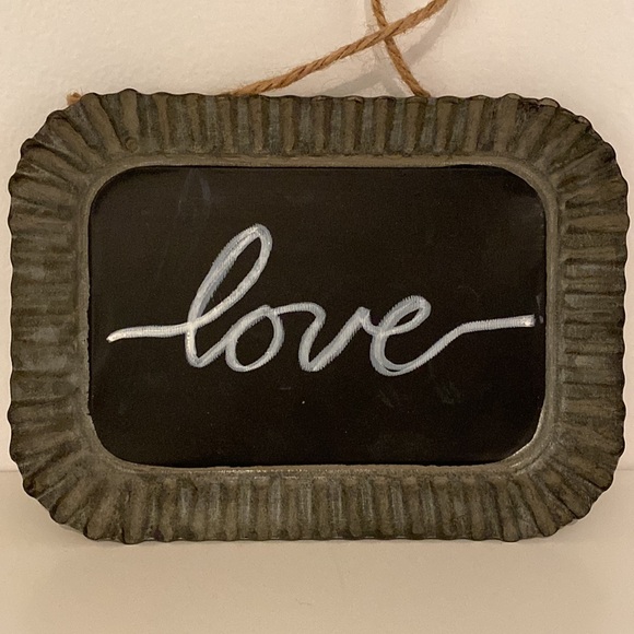 Rippled tin chalkboard metal farmhouse sign - Picture 2 of 4